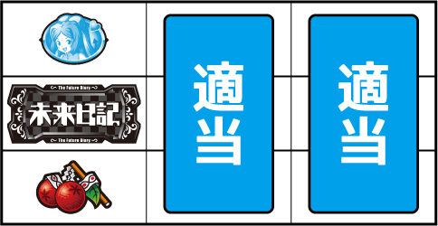 パチスロ未来日記 ▼左リール下段にチェリー停止時