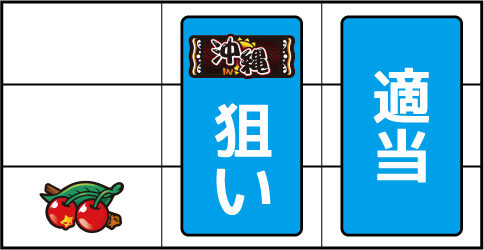 パチスロ スーパー海物語IN沖縄2 ▼左リール下段にチェリー停止時