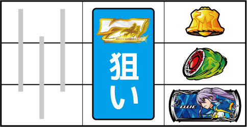パチスロ ウィッチマスター ▼右リール下段に青BAR停止時