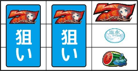 パチスロ 凪のあすから ▼右リール上段に赤7停止時