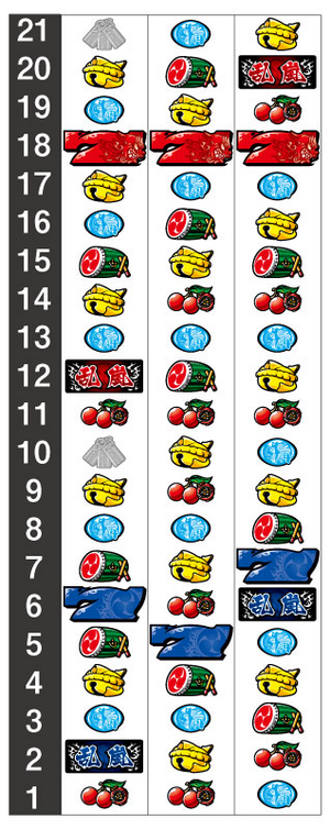 乱嵐エイサー-30 リール配列