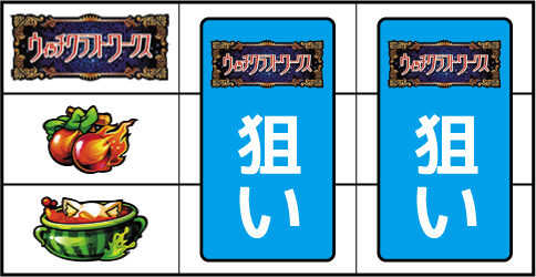 パチスロ ウィッチクラフトワークス ▼左リール中段にチェリー停止時