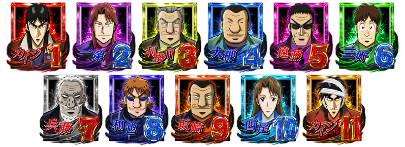 パチンコCR 弾球黙示録カイジ HIGH&LOW 大当り図柄