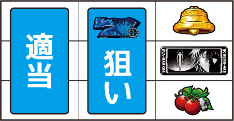 EVANGELION 30&phi;MODEL ▼右リール下段にチェリー停止時