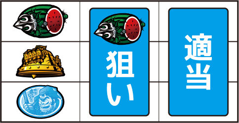 SLOT魁!!男塾 ▼左リール上段にスイカ停止時