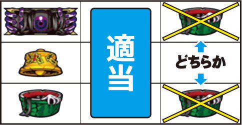 パチスロ 貞子vs伽椰子 ▼右リール上 or 下段にスイカ非停止時
