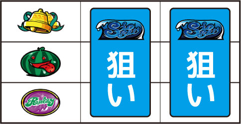 ニューシオサイ-30 ▼左リール上段にベル停止時