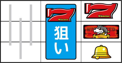 ワンダークーちゃん ▼右リール赤7・BAR・ベル停止時