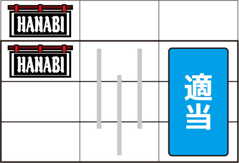 ハナビ通 左リール枠上～上段付近にBARを狙い、右リール適当打ち