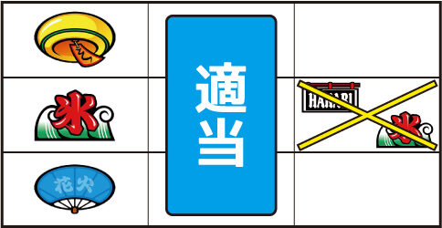 ハナビ通 ▼左・右リール中段に氷非テンパイ時