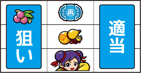 カンフーレディ・テトラ ▼中リール中段にベル停止時