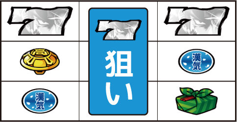 押忍!番長A ▼右リール上段に白7停止時
