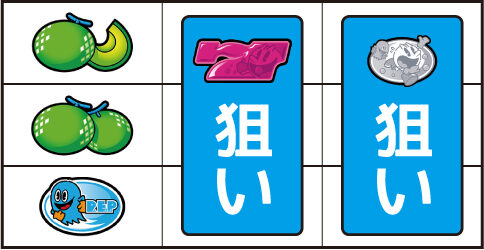 SLOTパックマン ▼右リール上段に⑧番のメロン(切れてる)停止時