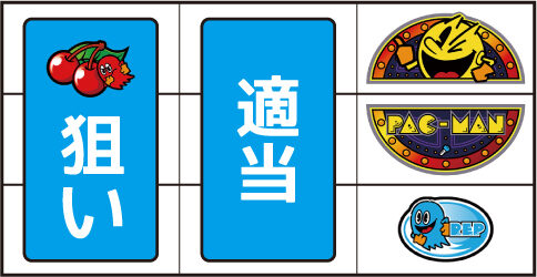 SLOTパックマン ▼右リールに2連パックマン図柄停止時