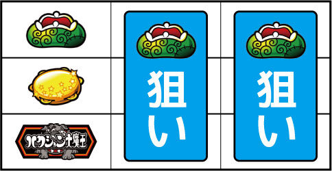 パチスロ ハクション大魔王 ▼左リール下段にBAR停止時