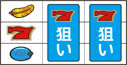 アレックス ▼左リール中段に赤7停止時