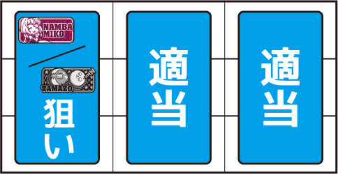 実況BINGO倶楽部 左リール上段付近にBAR(ミコ or タマ蔵)を狙う