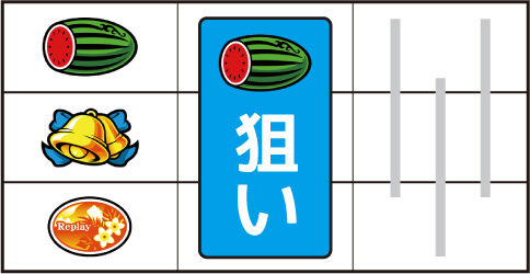 マイフラワー30 ▼左リール上段にスイカ停止時