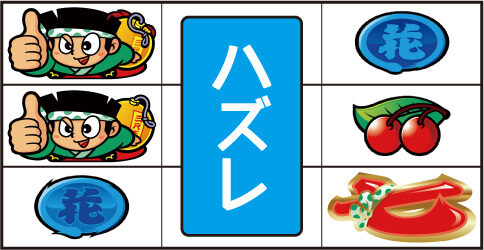ドンちゃん2 左リール上段 or 中段「③番ドン」停止時のリーチ目