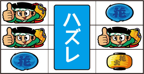 ドンちゃん2 左リール上段 or 中段「③番ドン」停止時のリーチ目