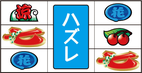 ドンちゃん2 左リール枠内「七」停止時のリーチ目