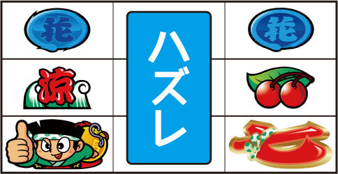 ドンちゃん2 左リール中段 or 下段[⑤番ドン]停止時のリーチ目