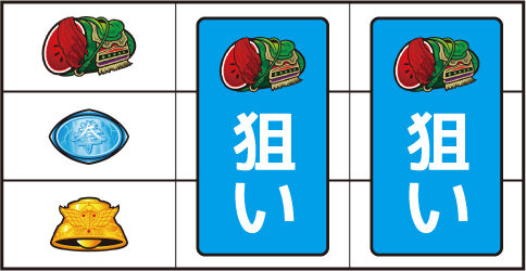 パチスロ 北斗の拳 天昇 ▼左リール上段にスイカ停止時