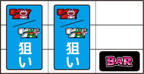 パチスロ ケロット4 ▼右リール下段に黒BAR停止時