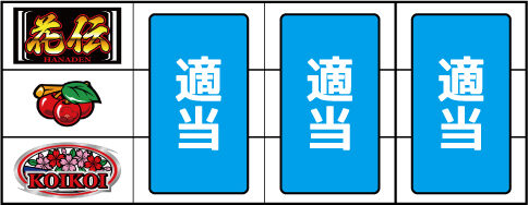 パチスロ 花伝 ▼左リール中段にチェリー停止時