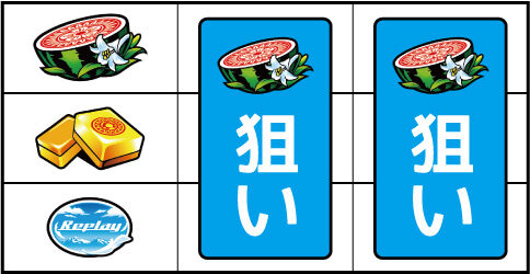 パチスロ 咲-Saki- ▼左リール上段にスイカ停止