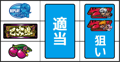 乙女魂 ~光と無月~ ▼左リール下段にチェリー停止時
