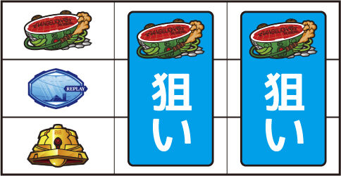 ヱヴァンゲリヲン～決意の刻～ ▼左リール上段にスイカ停止時