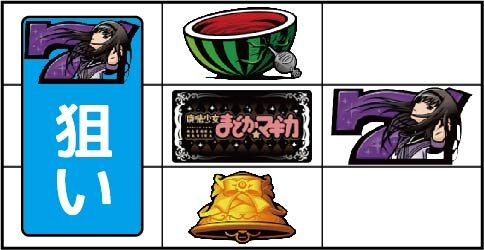 SLOT魔法少女まどか☆マギカ2 ▼右リール中段に紫7停止