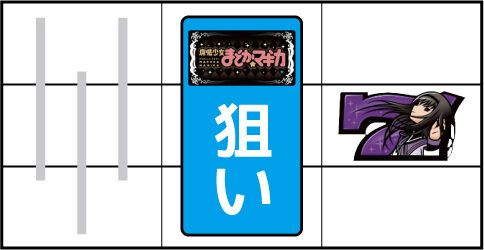 SLOT魔法少女まどか☆マギカ2 ▼右リール中段に紫7停止時