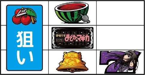 SLOT魔法少女まどか☆マギカ2 ▼右リール下段に紫7停止