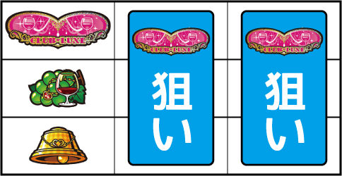 パチスロ ラブ嬢Ⅱ ▼左リール上段にハート停止時